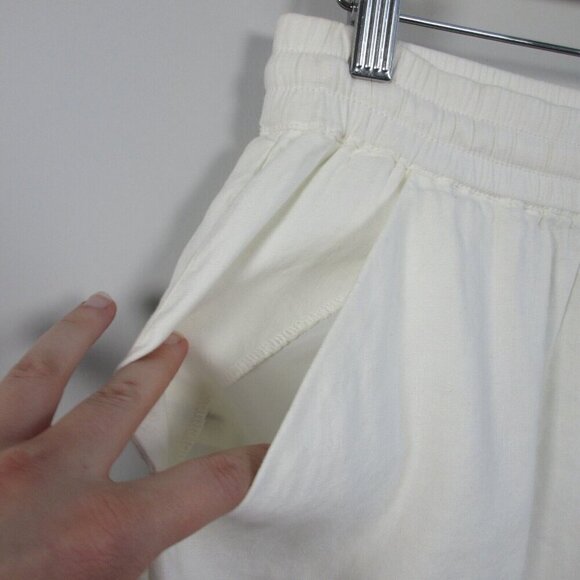 Ann Taylor Women's Mini Skirt Linen Blend Pleated Pull On Sports 4 White 192 - Picture 5 of 10